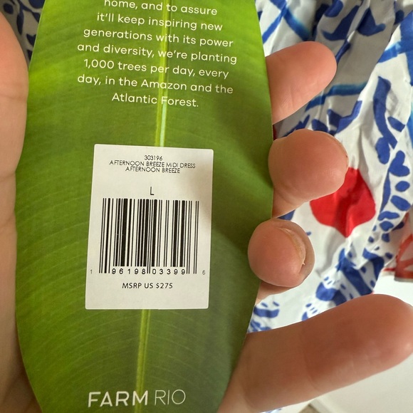 NWT Womens Farm Rio Afternoon Breeze Caftan Midi Size L - Picture 12 of 14